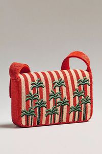 Palm Tree Striped Handmade Beaded Handbag - Product Image 1