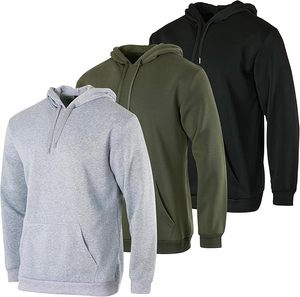 Sweat à capuche d'hiver pour homme de haute qualité, motif uni, en polaire polyester/coton 310g, respirant, écologique, coupe-vent, séchage rapide - Product Image 1