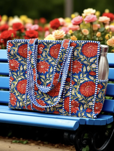 Bohemian Floral Canvas Tote <b>Bag</b> <b>Large</b> Capacity Durable <b>Storage</b> <b>Bag</b> for Travel Daily Use - Product Image 2