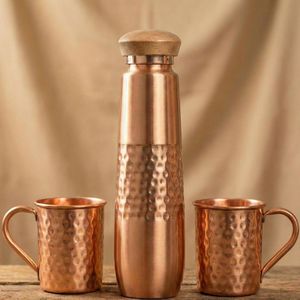 Premium <b>copper</b> <b>bottle</b> for <b>drinking</b> water ayurvedic health benefits eco friendly reusable leak proof for office gym travel use - Product Image 6