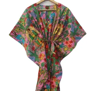 Best Collection New Arrival Long kaftan Dress Beach Cover up cotton kaftan For Women Wholesale Best Price