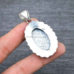 Colgante de Plata de Ley 925, colgante de piedras preciosas de ópalo dendrítico, joyería de piedra de plata hecha a mano, colgante de ópalo para collares - Product Image 5