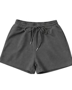 Ensemble décontracté deux pièces pour femme : débardeur court côtelé et short à cordon gris foncé – Fabricant sur mesure, vente en gros, OEM - Product Image 3