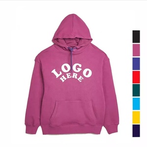 เสื้อฮู้ดแบบซิป Unisex กันลม ผ้าถัก สีม่วง เนื้อหนา 50% โพลีเอสเตอร์ 50% ผ้าฝ้าย รับสกรีนโลโก้และป้ายแบรนด์ - Product Image 2
