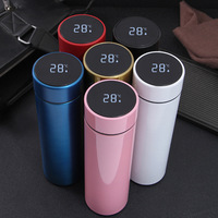 Thermos intelligent numérique 500 ml en acier inoxydable avec affichage LED de la température, bouteille isotherme avec infuseur à thé