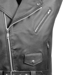 Chaleco de Cuero para Hombre MARGINAL SPORTS, Invierno, Alta Calidad, Personalizable, Sin Mangas, Informal, Ajuste Cómodo, Servicio OEM - Product Image 5