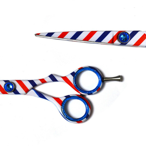 Ensemble de ciseaux de barbier en acier inoxydable de 5,5 pouces avec logo personnalisé, comprenant des ciseaux de coupe et des ciseaux à effiler pour la coiffure - Product Image 3