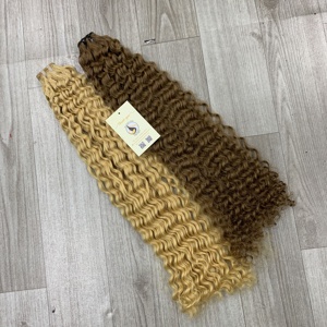 Vente en gros de haute qualité Cuticule bouclée alignée Blonde Brown Bundle Trame de cheveux vierges bruts Cheveux humains vietnamiens - Product Image 3