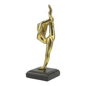 29.5cm H X 10cm W X 11cm L Golden Yoga Figurine Sculpture Aluminium Eco-Friendly Handmade Artistic Modern Design Tabletop <b>Decor</b> - Product Image 4