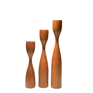 Ensemble de porte-bougies en bois portables, design conique, finition noire, décoration d'intérieur, style vintage - Product Image 4