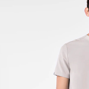 Haut de blouse médicale unisexe gris clair à col en V et manches courtes avec poche poitrine pour infirmière d'hôpital - Product Image 4
