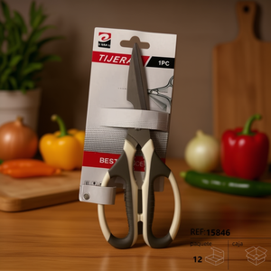 Paquete de 12 Tijeras de Cocina Resistentes Grises y Blancas con Hoja de Acero Inoxidable, Herramienta de Cocina TIJERAS - Product Image 3