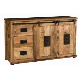 Modular Eco-Friendly Solid Wood <b>Large</b> Capacity 2 <b>Sliding</b> Doors 3 Drawers Modern Living Room Cabinet - Product Image 2