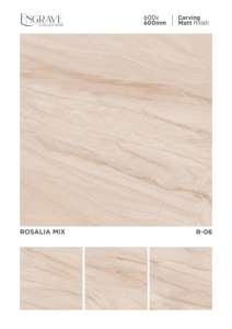 กระเบื้องพอร์ซเลนขนาด 600x600 มม. ลายแกะสลักแบบด้าน เพิ่มมิติและความมั่นคงให้กับพื้นภายในด้วยพื้นผิวที่มีเท็กซ์เจอร์ - Product Image 2