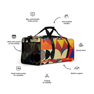 Colorful Geometric Pattern Duffel Bag Lightweight Outdoor Fitness Gym Bag Multifunctional <b>Travel</b> <b>Backpack</b> 30-<b>40L</b> Capacity - Product Image 4