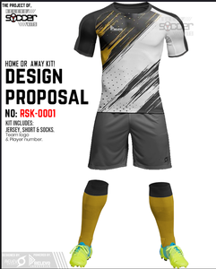 Ensemble de maillots de football respirants à séchage rapide 100% polyester imprimés par sublimation, noms/nombres d'équipe personnalisés, shorts de football personnalisés - Product Image 3