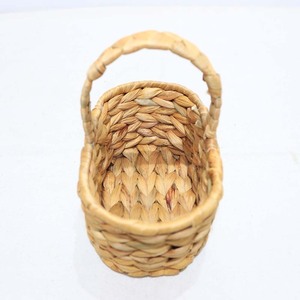 Cesta de Regalo Tejida de Jacinto de Agua Natural Rústico con Asa, Ecológica, Ligera, Organizador de Almacenamiento para Picnic - Product Image 5