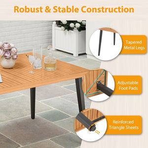 Tavolo Pieghevole da Esterno/Interno da 63 Pollici con Foro per Ombrellone e Gambe in Metallo, Leggero per Patio, Bistrò, Uso Commerciale - Product Image 5