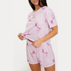 Conjunto de Verano Personalizado para Mujer, Conjunto de Dos Piezas, Camiseta Lisa de Algodón y Poliéster, Pantalones Cortos, Conjuntos Femeninos - Product Image 1