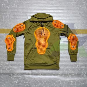 Nouveau sweat à capuche de moto sous le bras entièrement doublé d'aramide CE niveau 2 rouge blindé pull à capuche ruban gris moto à capuche - Product Image 6