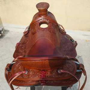 Nueva Llegada: Silla de Montar Western Roughout para Carreras de Barriles, Hecha a Mano con Cuero Genuino de Primera Calidad, para Montar a Caballo en Ranchos y Senderos, Equipo de Vaquero - Product Image 3