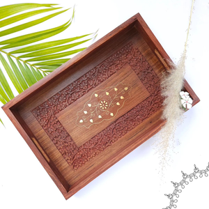 High Quality Classic Wooden <b>Storage</b> <b>Trays</b> Handmade with Customizable Handle for Wholesale by Decor World Expo - Product Image 6