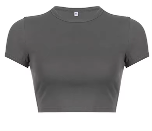 Camisetas cortas para mujer de material duradero a precio de mayorista, para impresión personalizada, tela transpirable, colores y logotipo personalizados - Product Image 3