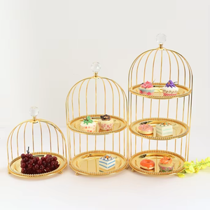 Elegant layered metal cake stand <b>crafted</b> to elevate dessert presentation for all occasions - Product Image 2