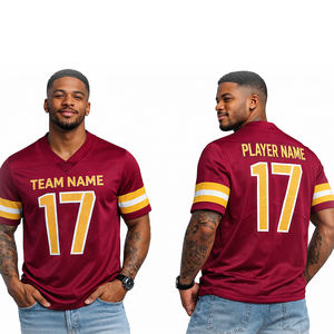 Camiseta de Fútbol Americano Personalizada, Uniforme de Equipo de Malla Transpirable, Camiseta Sublimada Anti-UV de Secado Rápido con Nombre de Jugador Personalizado - Product Image 6