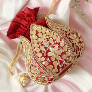 กระเป๋าปักลายประดับลูกปัดแบบมีเชือกผูก สำหรับงานเลี้ยงตอนเย็น กระเป๋าถือเจ้าสาว กระเป๋าใส่เครื่องประดับและเครื่องสำอาง - Product Image 1