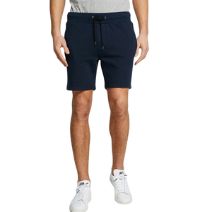 Shorts de survêtement personnalisés pour hommes, bleu marine, taille élastique, cordon de serrage, poches latérales, coupe décontractée au-dessus du genou, marque privée, vente en gros - Product Image 3