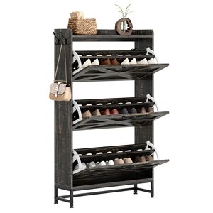 Large Capacity <b>Grey</b> Shoe <b>Cabinet</b> for Home Entry and Entrance Balcony Storage Shoe Rack - Product Image 2