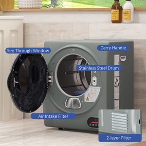 Asciugatrice intelligente portatile 1.5 Cu.ft per appartamenti dormitori RVs 850W grigio antracite compatte asciugatrice - Product Image 5