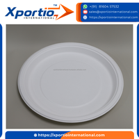 Assiette en bagasse biodégradable et compostable, résistante à l'huile, blanche, jetable, écologique, prix usine, vente en gros, pour service alimentaire