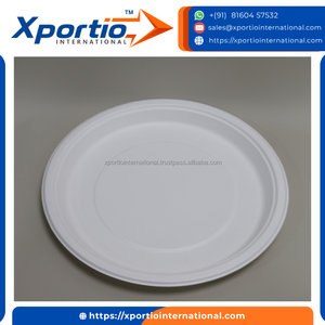 Plato Redondo de Bagazo a Precio de Fábrica, Resistente al Aceite, Blanco, Desechable, Ecológico, Apto para Alimentos, para Restaurantes y Comida para Llevar - Product Image 3