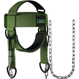 Harnais de soutien cervical réglable en néoprène, antidérapant, respirant, robuste, pour la musculation, avec chaîne - Product Image 1