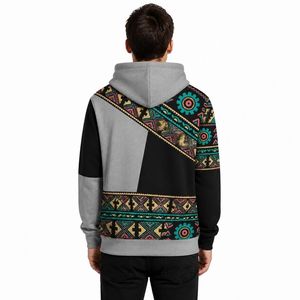 Custom Men <b>Aztec</b> Tribal Print Pullover Hoodie Winter Streetwear Hip Hop Oversized <b>Fleece</b> Jacket Casual Hooded Sweatshirt - Product Image 4