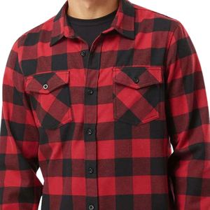 <b>Mens</b> <b>Red</b> <b>Black</b> Buffalo Satin Flannel <b>Shirt</b> Soft Brushed Cotton Button Down Long Sleeve Casual Work Outdoor - Product Image 3