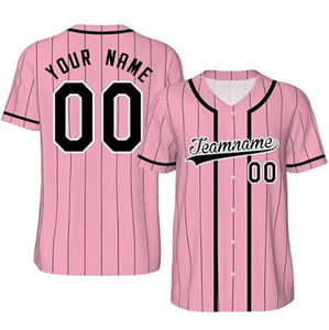 Top Selling High Quality Breathable Heat-Transfer Printed Baseball Jersey Unisex 100% Polyester Material Custom Team Name V-neck - Product Image 1