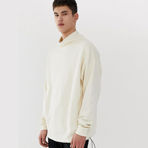 <b>Men's</b> Oversized Turtleneck Sweatshirt Solid Color Knitted Cotton Casual <b>Pullover</b> Autumn Wear - Product Image 1