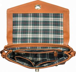Bolso de Piel Auténtica para Mujer con Solapa y Cierre de Botón, Correa para el Hombro, Estilo Clásico, Uso Diario, Color Marrón, Duradero, Hecho en India - Product Image 4