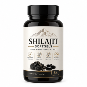 Gélules de Shilajit en marque privée OEM ODM, 60 capsules, 100% naturelles, favorisent l'énergie et l'endurance chez les hommes - Product Image 1