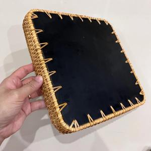 Bandeja rectangular de ratán ideal para servir de forma funcional en la mesa de comedor, para la recepción de invitados, mesa de café y uso doméstico, procedente de la India. - Product Image 6