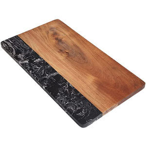 Tabla de cortar de mármol y madera de acacia hecha a mano, de doble cara, reversible, con asa, de mármol blanco resistente, ¡la más vendida! - Product Image 4