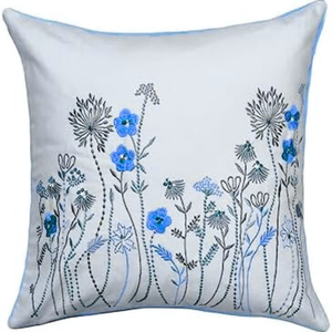 Taies d'oreiller carrées de luxe brodées 100% coton avec fermeture éclair, housses de coussin décoratives pour hôtel et usage domestique - Product Image 6