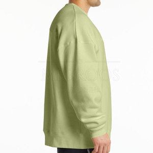 Sweat-shirt à capuche en molleton de coton, col rond, streetwear, pour l'hiver, homme, coupe ample, épaules tombantes, logo personnalisé - Product Image 5