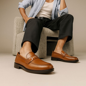 Mocassins en cuir pour hommes, à lacets, confortables, respirants, style pieds nus, chaussures décontractées habillées, fabricant OEM - Product Image 3