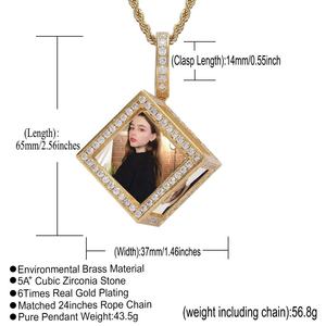 Collar con Colgante Personalizado de Plata de Ley con Foto, Unisex, Estilo Hip Hop, con Piedras de Moissanita y Baño de Oro, para Fiestas - Product Image 2