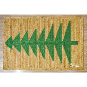 Alfombra de Yute Trenzado RTS |   Tapete para Árbol de Navidad de Fibra Natural |   Suministros de Decoración Navideña de Yute - Product Image 5