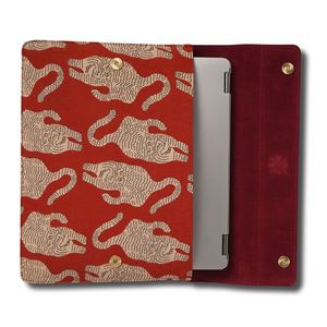 Housse pour ordinateur portable en cuir véritable, motif imprimé, avec logo personnalisé, sac de voyage d'affaires - Product Image 5
